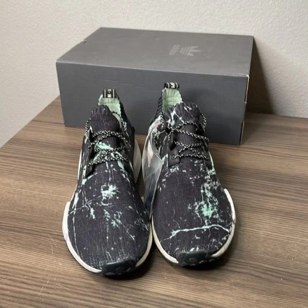 Adidas NMD R1 Primeknit Mint Marble Sneakers NWT - Picture 3 of 9
